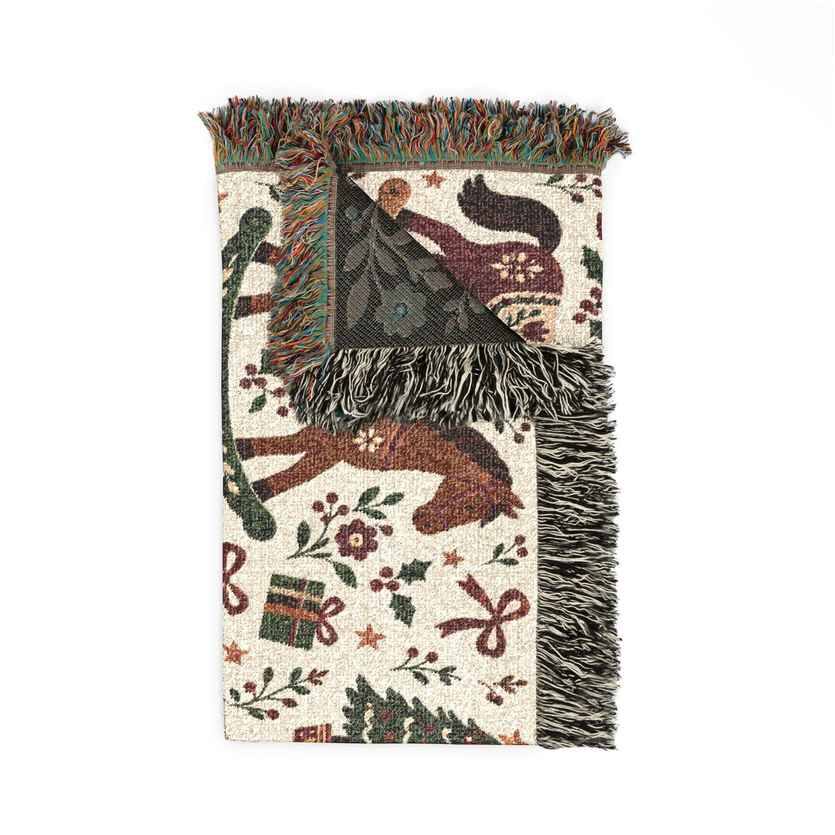 Woven Rocking Horse Holiday Throw Blanket Printify