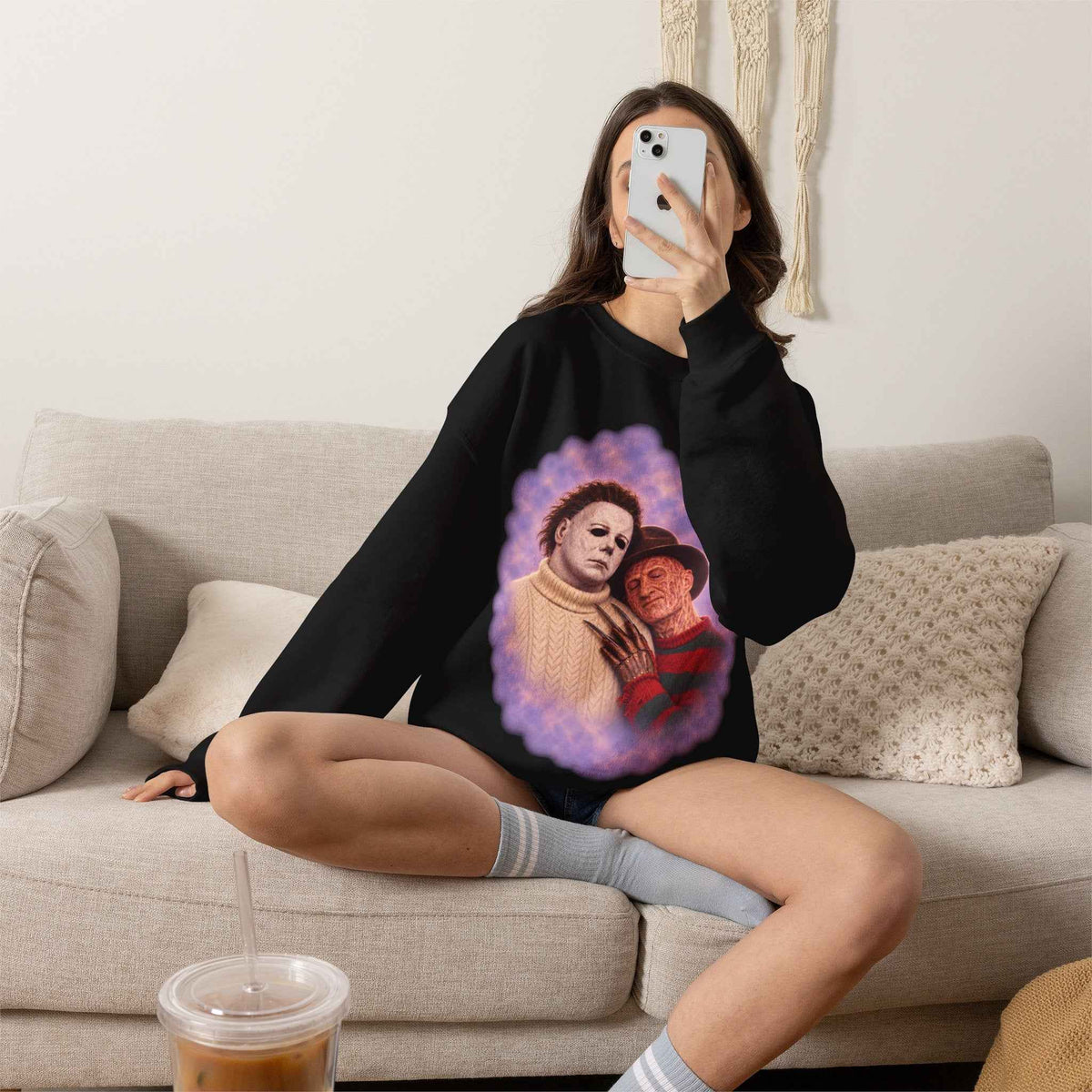 Michael & Freddy 80's Glamour Shot Sweatshirt in Black, alternate view