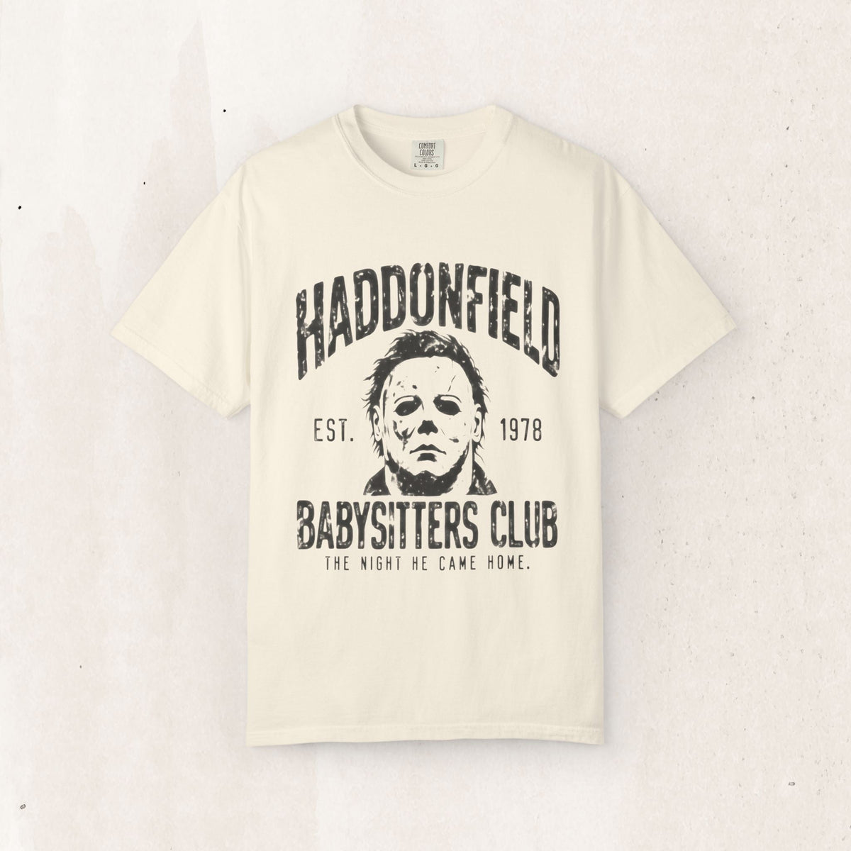 Haddonfield Babysitters Club Horror Tee – Ivory