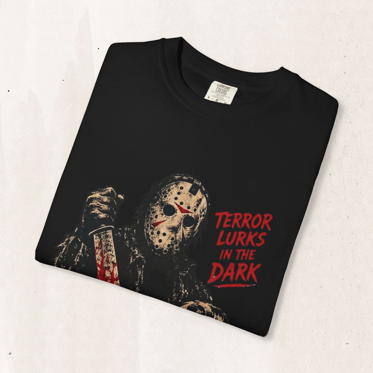 Wicked Thread Society black heavyweight cotton t-shirt featuring a vintage Friday the 13th horror movie poster graphic.