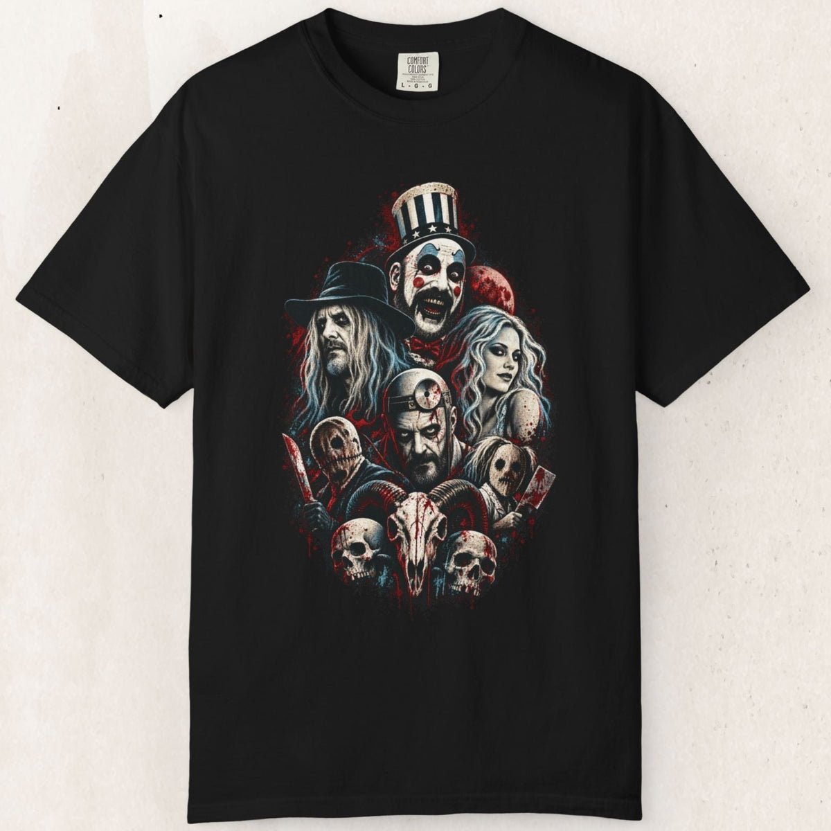 House of 1000 Corpses Tee – Firefly Family Horror Shirt – Black