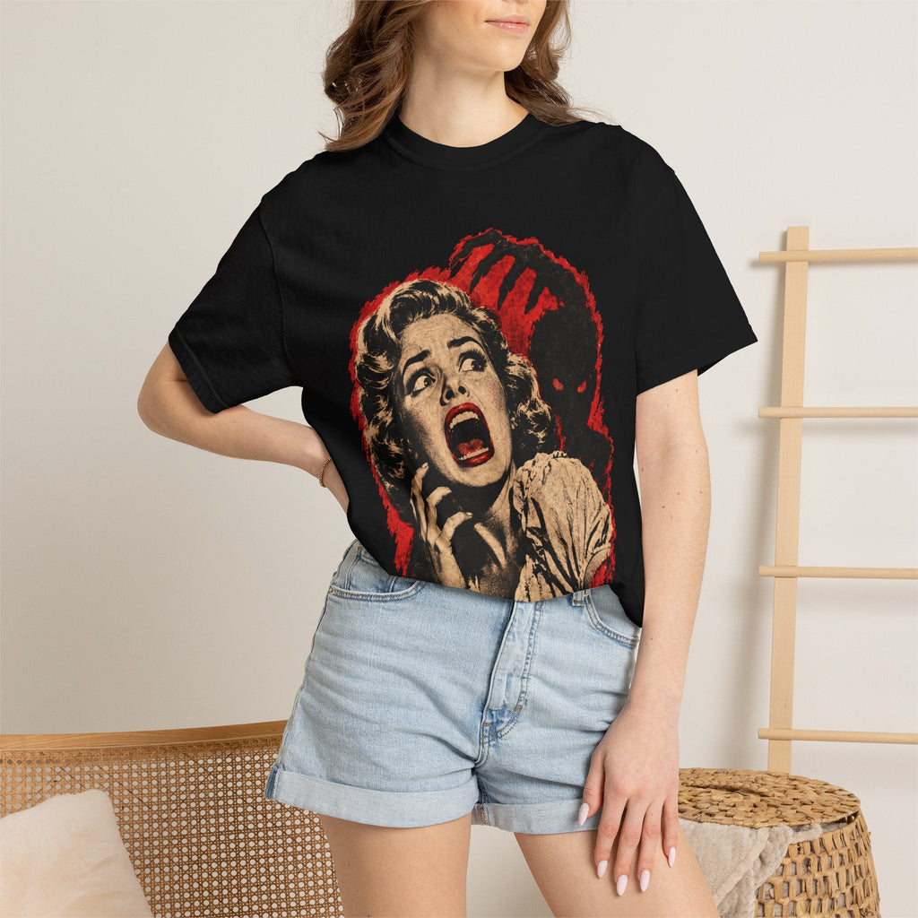 Wicked Thread Society black heavyweight cotton t-shirt featuring a vintage horror movie poster graphic print
