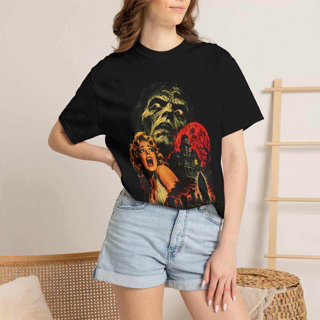 Wicked Thread Society black heavyweight cotton t-shirt featuring a vintage horror movie poster graphic print
