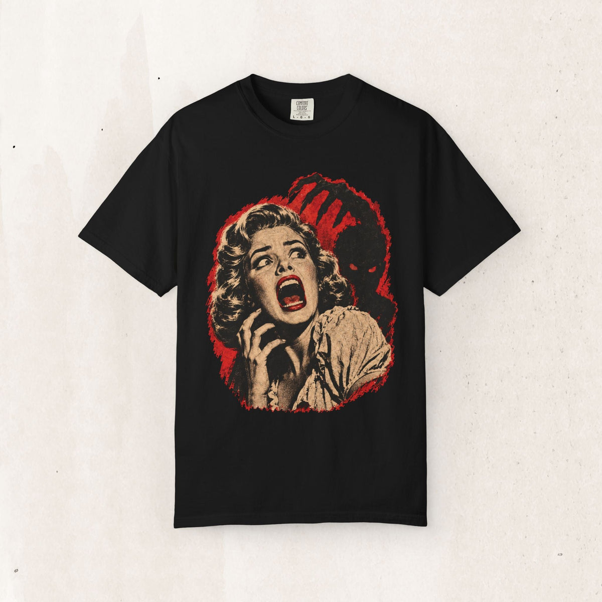 Wicked Thread Society black heavyweight cotton t-shirt featuring a vintage horror movie poster graphic print