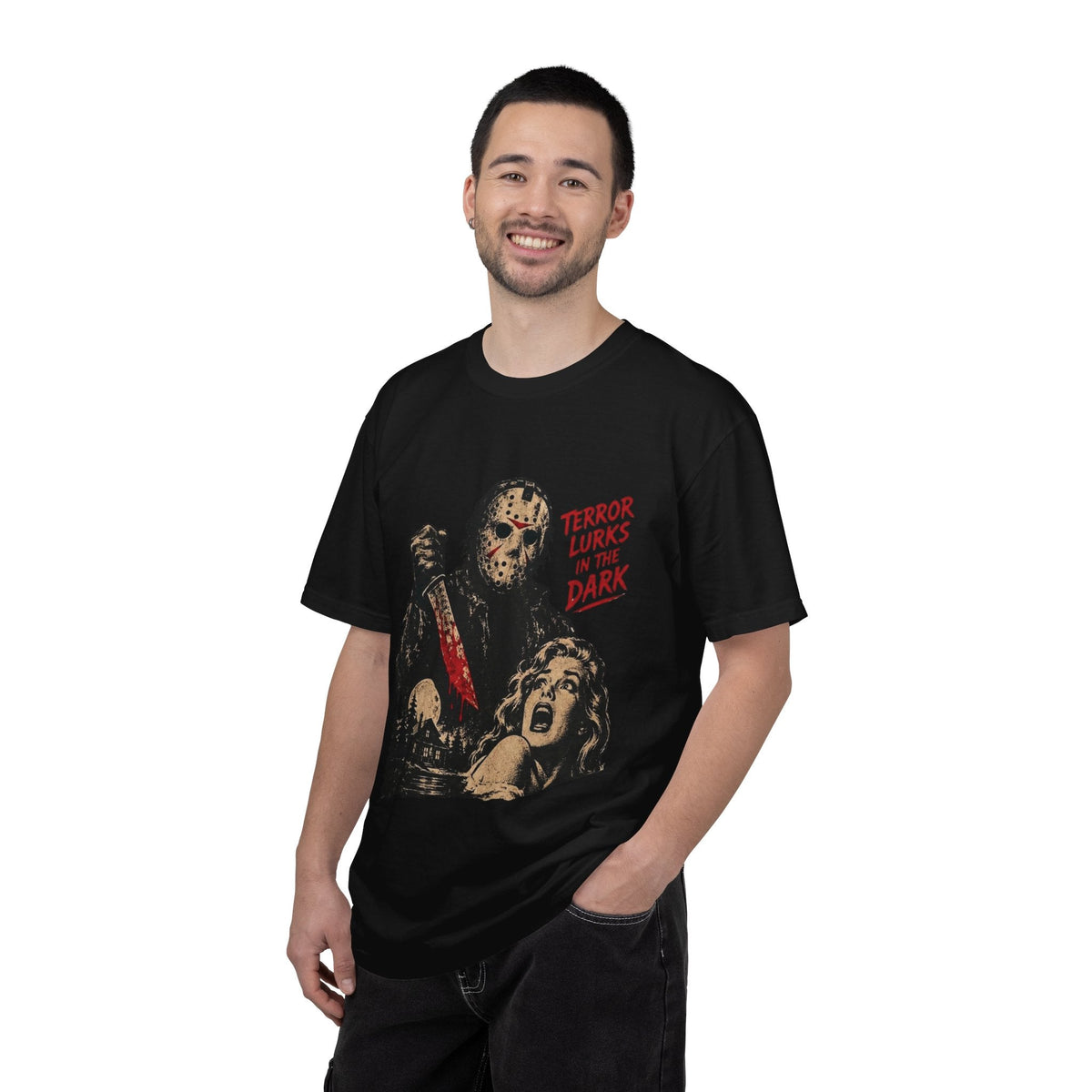 Wicked Thread Society black heavyweight cotton t-shirt featuring a vintage Friday the 13th horror movie poster print.
