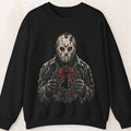 Jason Voorhees Christmas Wreath Sweatshirt – Horror Holiday – Black