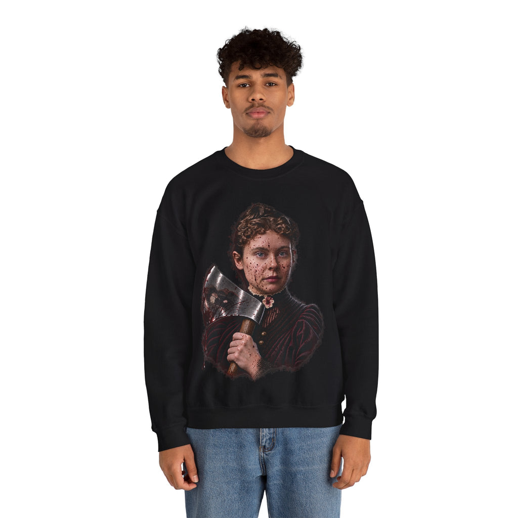 Axe-Wielding Lizzie Borden Crewneck Sweatshirt Printify