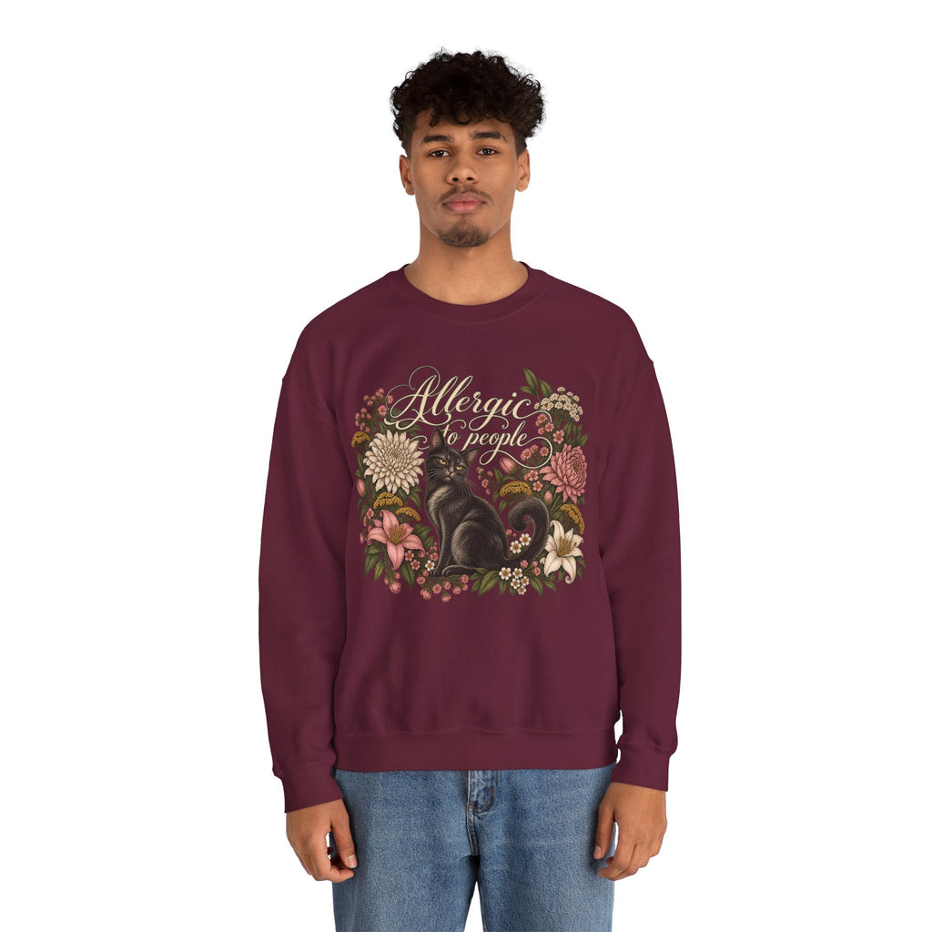 Allergic to People Cat Sweatshirt Printify
