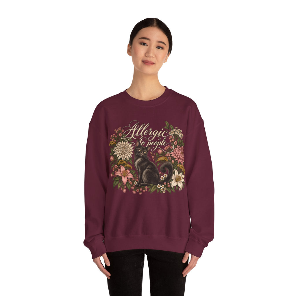 Allergic to People Cat Sweatshirt Printify