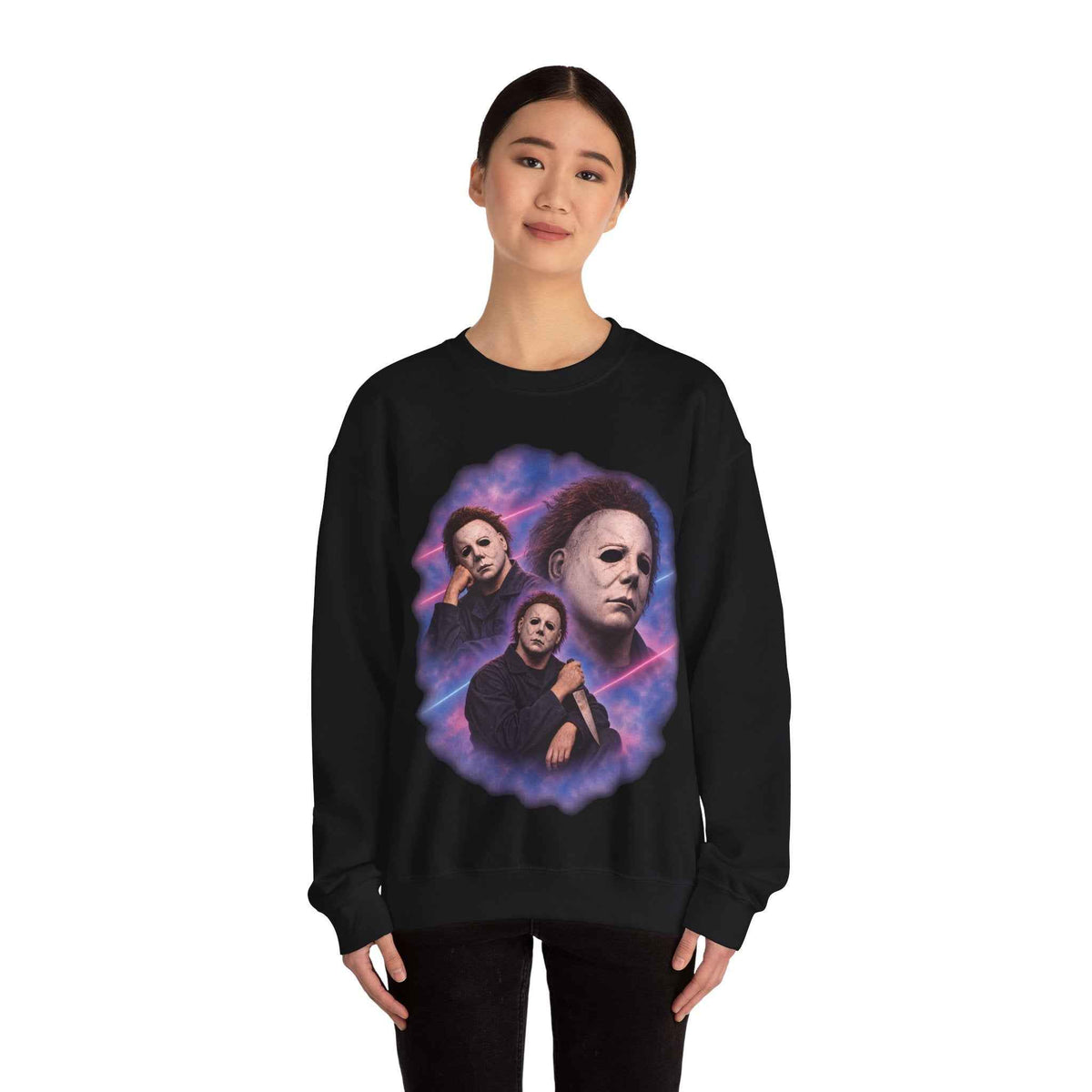 Michael Myers 80's Glamour Shot Sweatshirt in Black, alternate view
