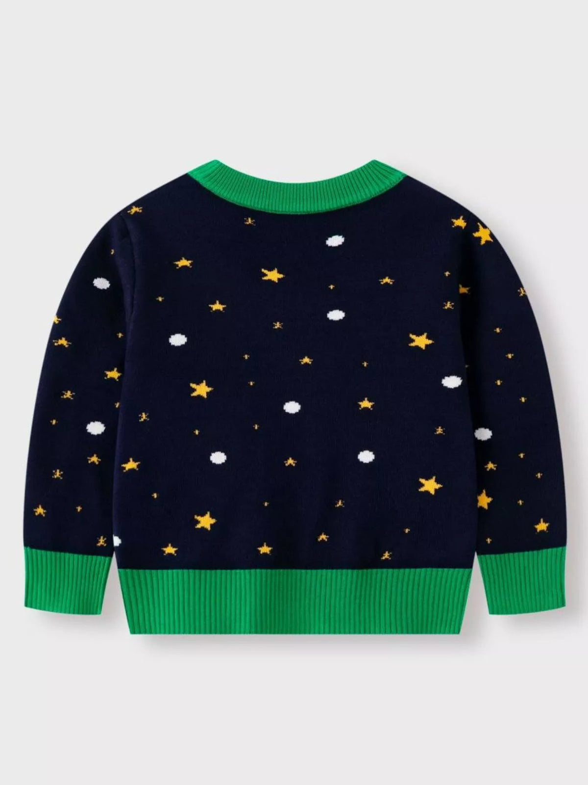 Kids Christmas Tree Sweater in Dark Navy, alternate view