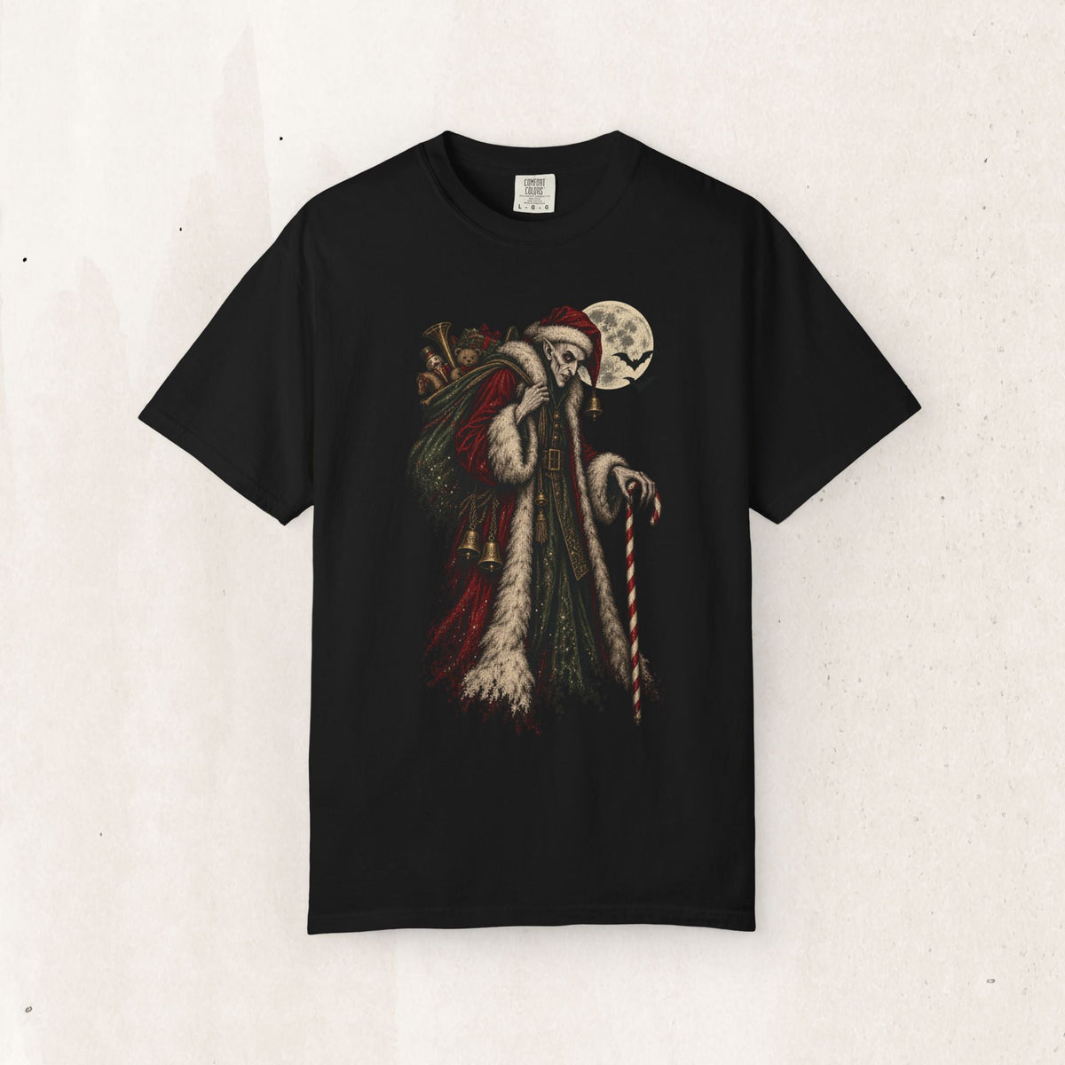 Nosferatu Vampire Santa Tee – Gothic Christmas Shirt – Black