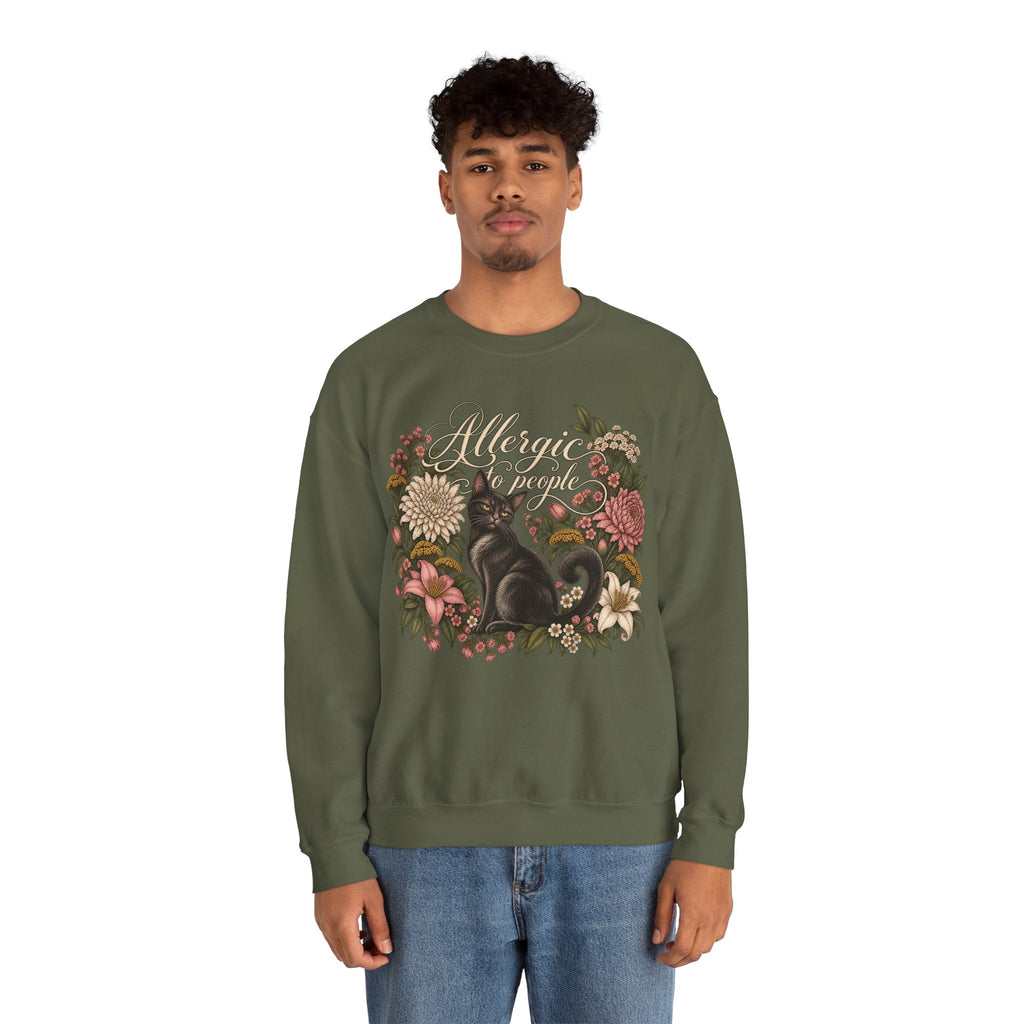 Allergic to People Cat Sweatshirt Printify