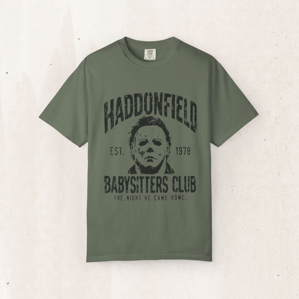 Haddonfield Babysitters Club Horror Tee – Moss