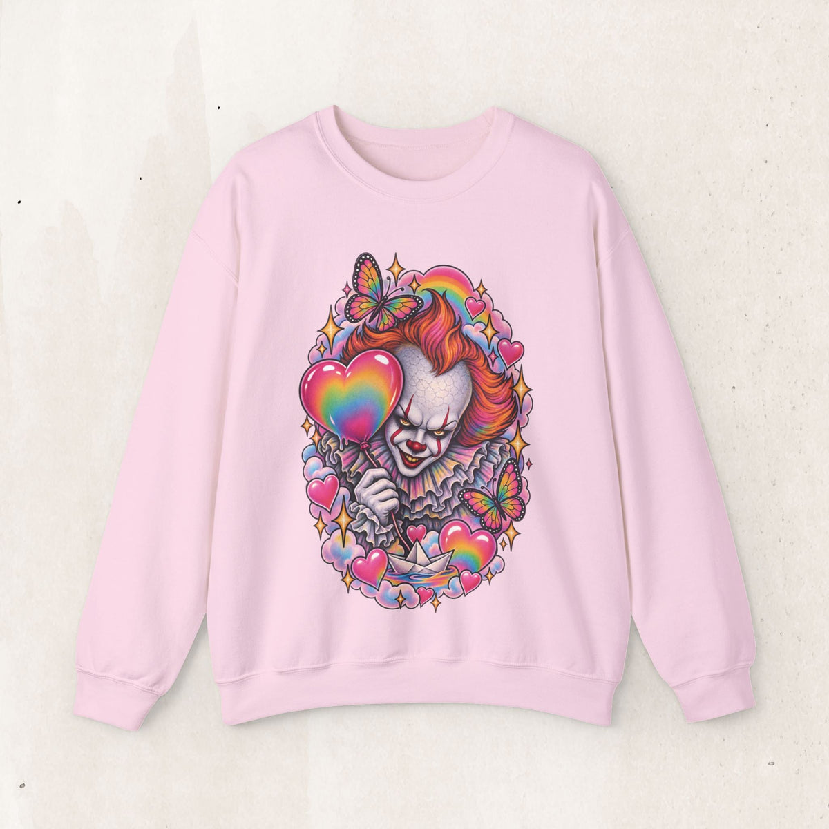 Pennywise Rainbow Crewneck Sweatshirt – Light Pink