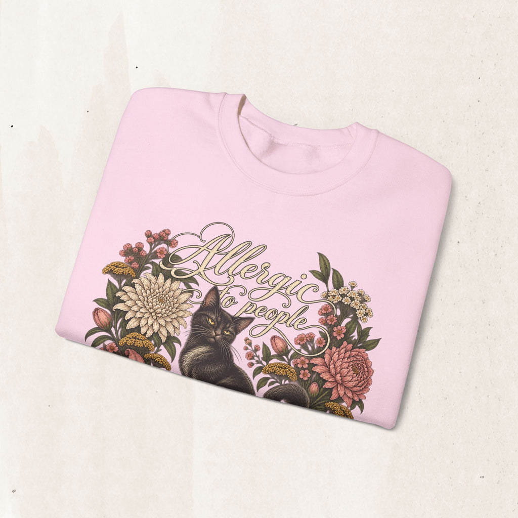 Allergic to People Cat Sweatshirt Printify