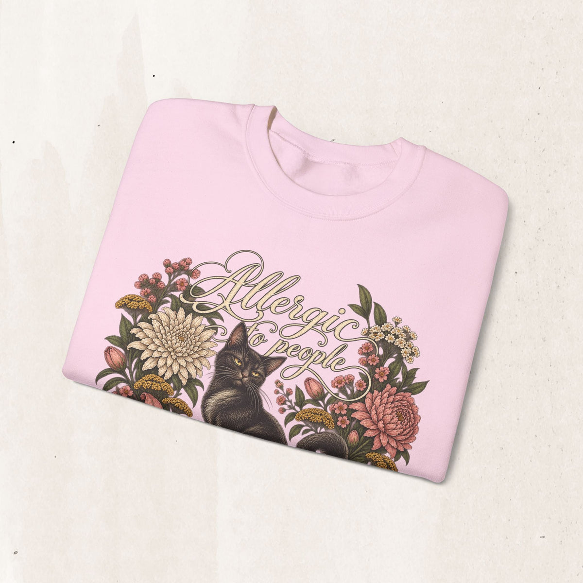 Allergic to People Cat Sweatshirt Printify