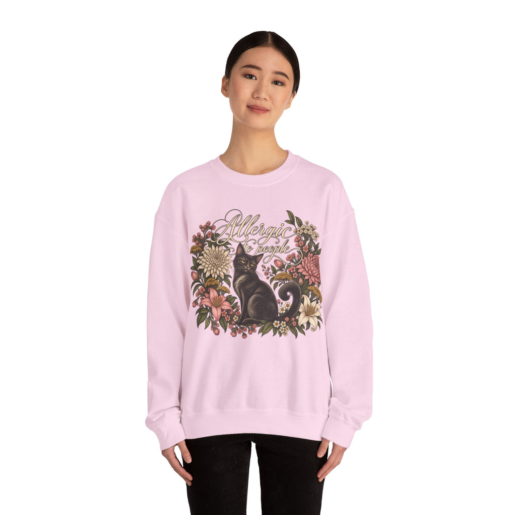 Allergic to People Cat Sweatshirt Printify