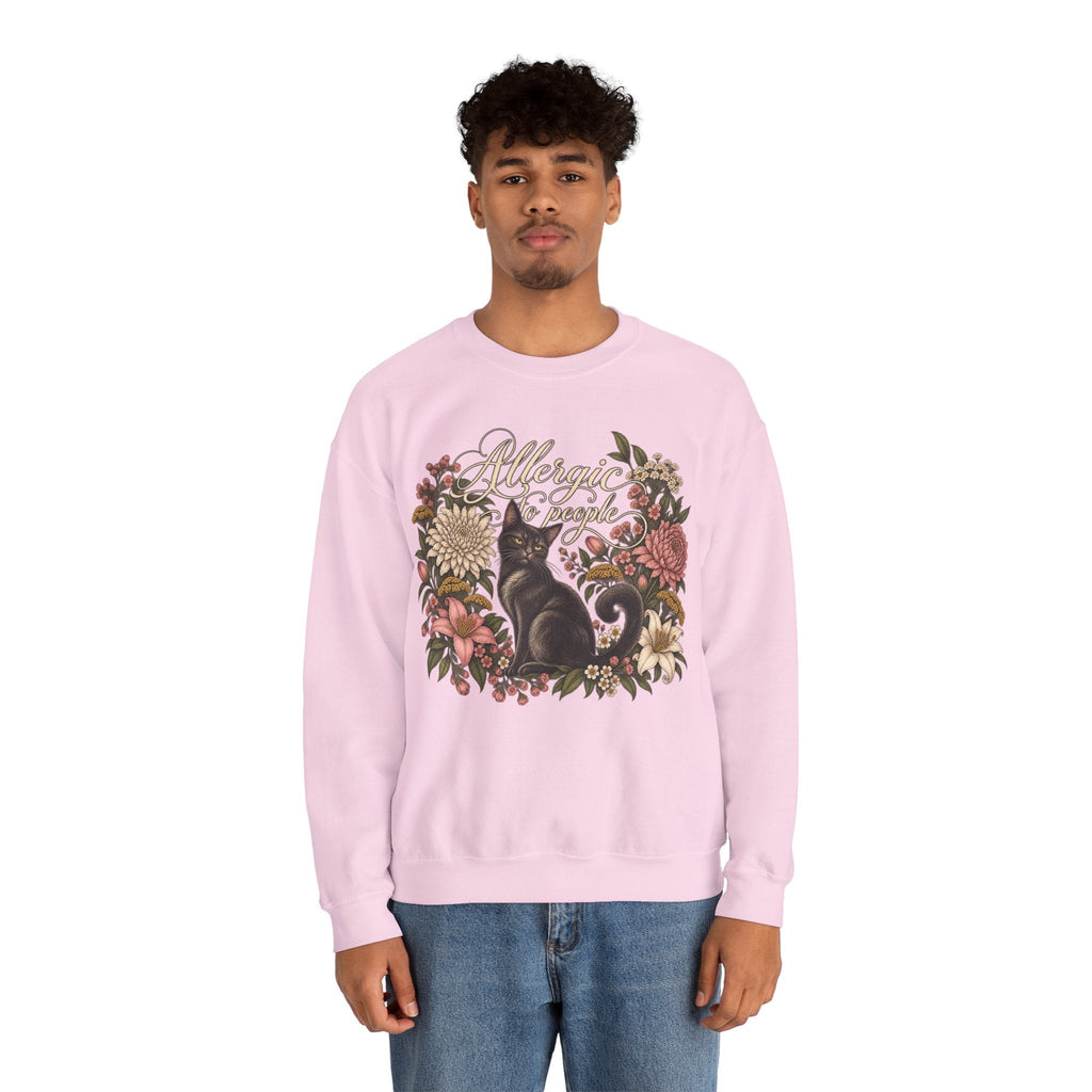 Allergic to People Cat Sweatshirt Printify