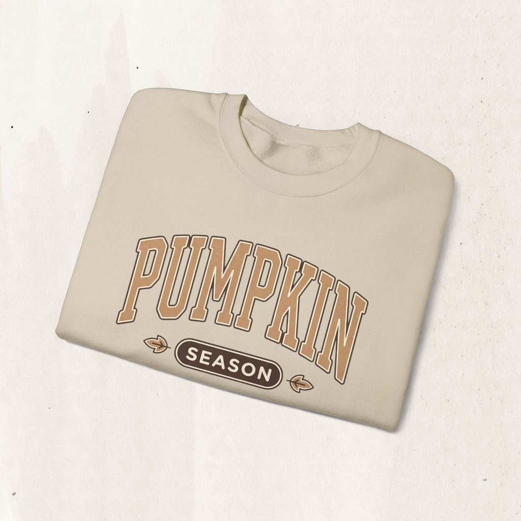 Wicked Thread Society beige crewneck sweatshirt with vintage-inspired Pumpkin Season graphic print for autumn.
