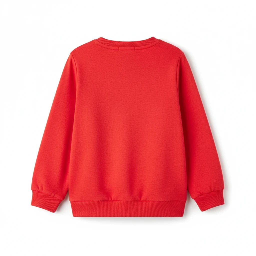 Kids Christmas Tree Sweatshirt in Red, alternate view