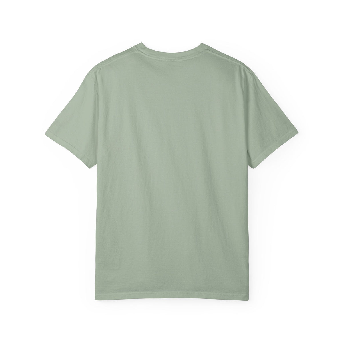 Back view of a sage green Wicked Thread Society crew neck t-shirt with a plain design.