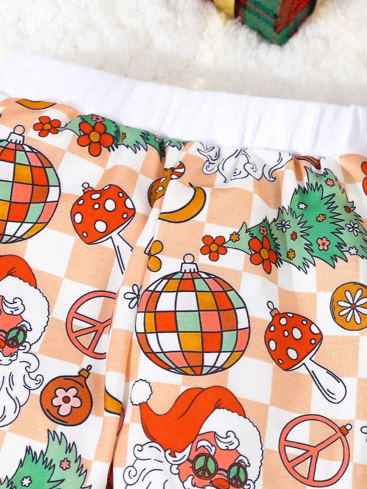 Children's Christmas Santa Print Long Sleeve Set in Khaki, alternate view