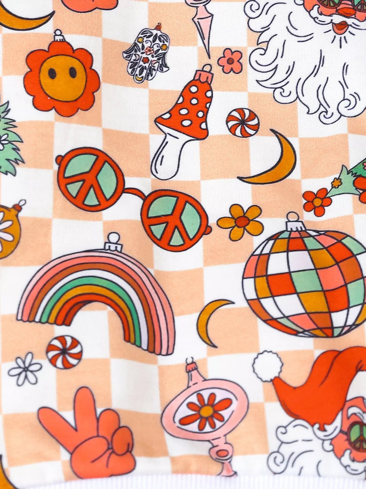 Children's Christmas Santa Print Long Sleeve Set in Khaki, alternate view