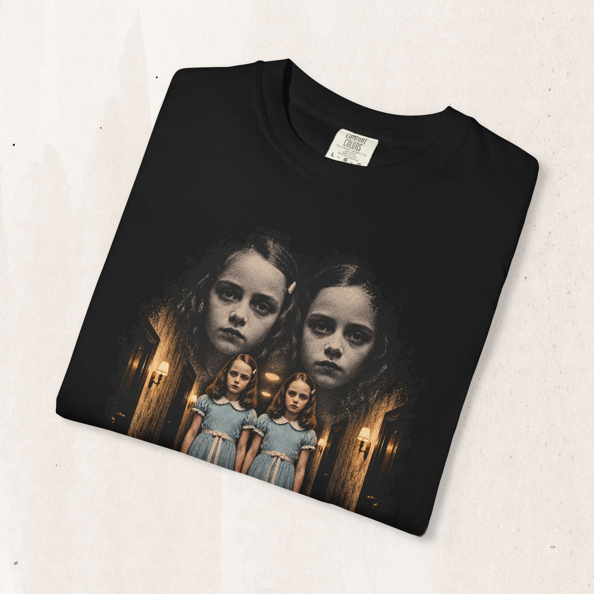 The Shining Twins Graphic Horror Tee in Black, alternate view
