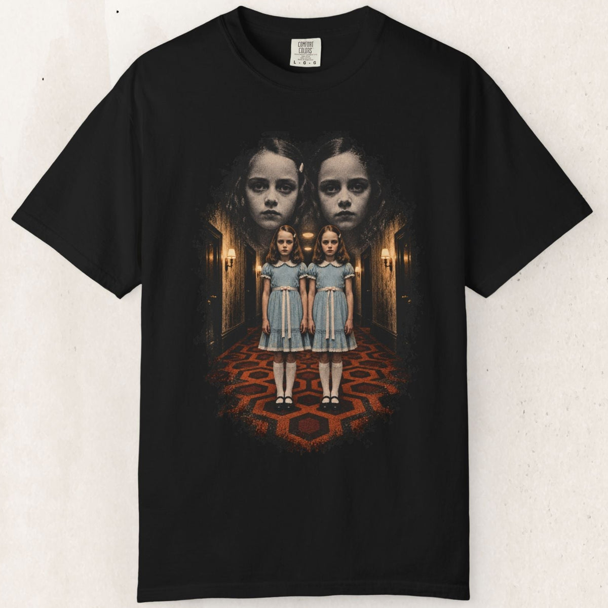 The Shining Twins Graphic Horror Tee – Black
