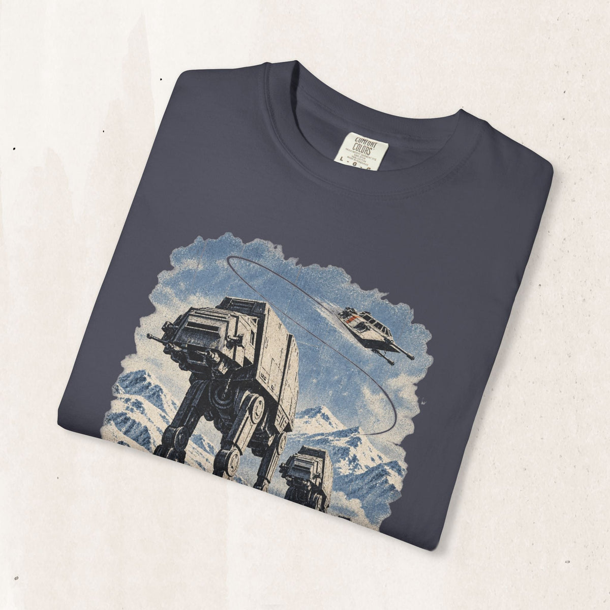 Wicked Thread Society charcoal Star Wars AT-AT Hoth scene graphic t-shirt with distressed vintage-style print