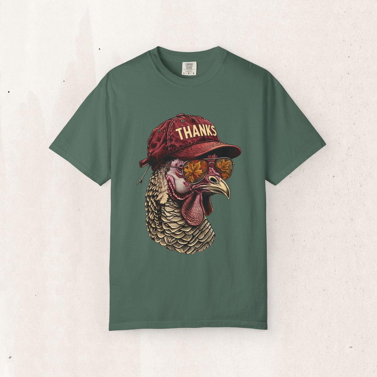 Cool Turkey Thanksgiving Tee – Cap & Sunglasses Graphic – Blue Spruce