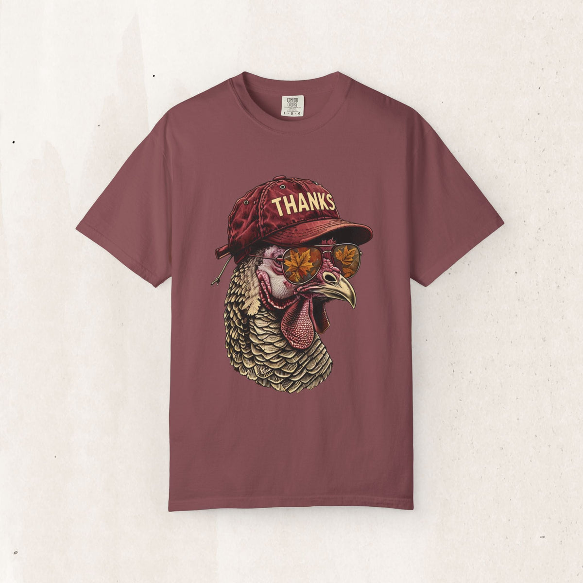 Cool Turkey Thanksgiving Tee – Cap & Sunglasses Graphic – Brick