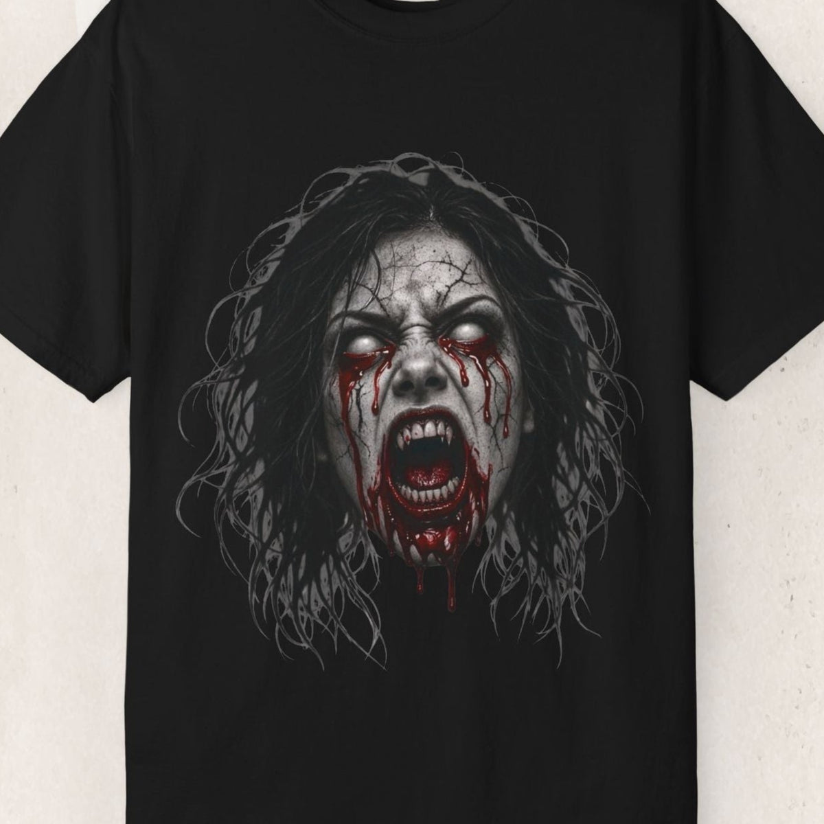 Vampire Scream Graphic Tee – Black