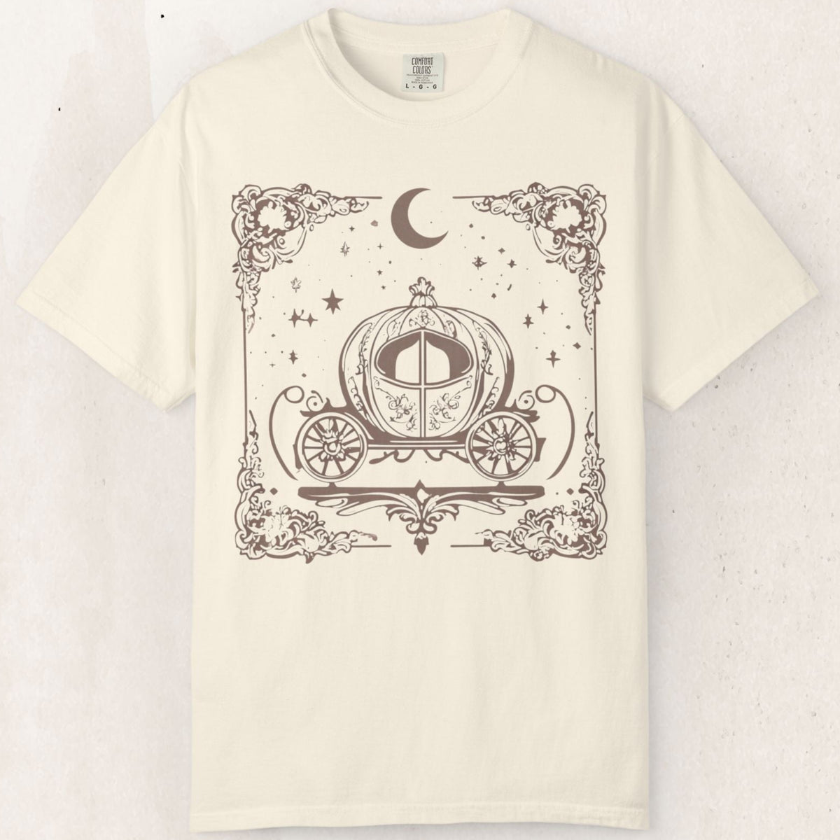 Cinderella Carriage Tee – Vintage Storybook Graphic Shirt – Ivory